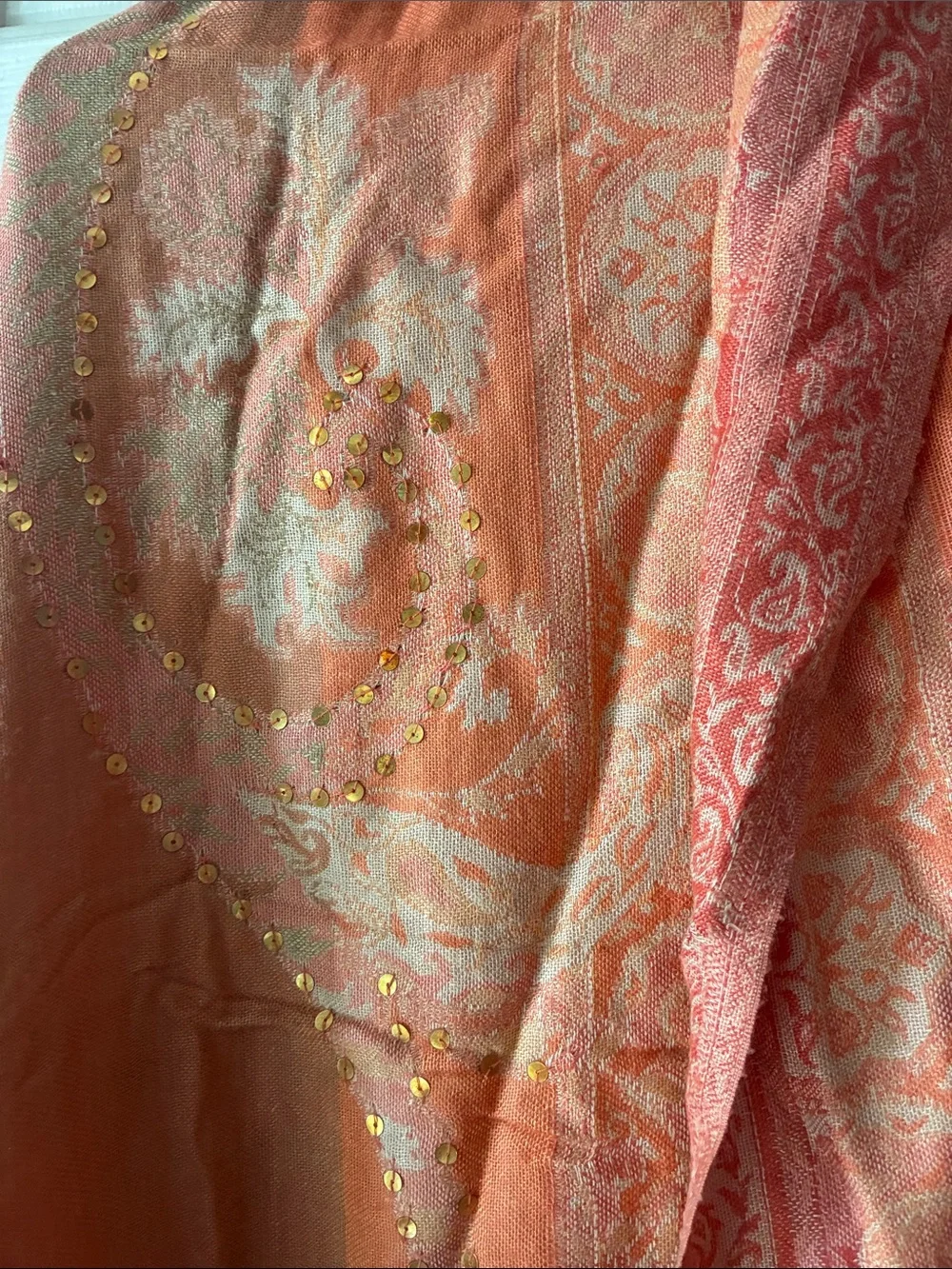 HANDMADE SILKBLEND SEQUINED PASHMINA